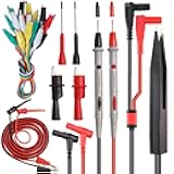 TKDMR 19Pcs Electrical Multimeter Test Leads Set with Alligator Clips Test Hook Test Probes Lead Professional,5 Colors Jumper Wires Kit 1000V 10A CAT.II