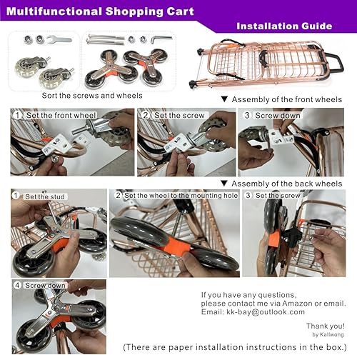 Miniatura 7 de Carritos de compras de lujo para comestibles, plegable, para escaleras, resistente y ligero, con cesta de forro impermeable, cordón elástico para