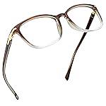 LifeArt Blue Light Blocking Glasses, Anti Eyestrain, Computer Reading Glasses, Gaming Glasses, TV Glasses for Women and Men, Anti Glare (Clear Brown, 3.50 Magnification)