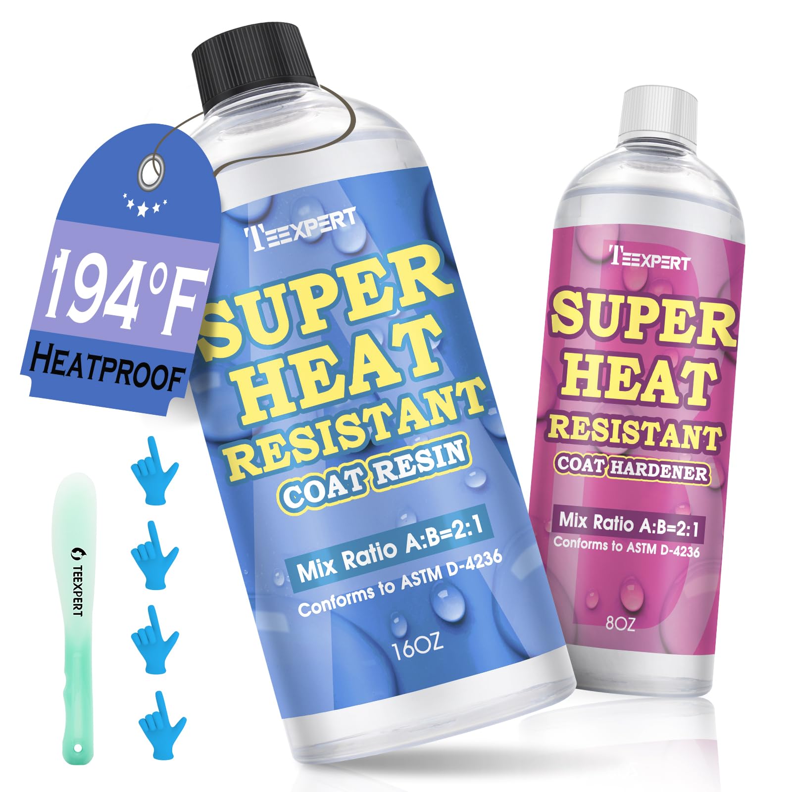 Teexpert Table Top Epoxy Resin, 24OZ/700ml Epoxy Resin Kit 90℃ Heat Resistant Self-Leveling Easy Coat for Countertop, High Gloss & Crystal Clear for Wood Table, Bar Top, DIY, Art Craft - 2:1 Mix Ratio