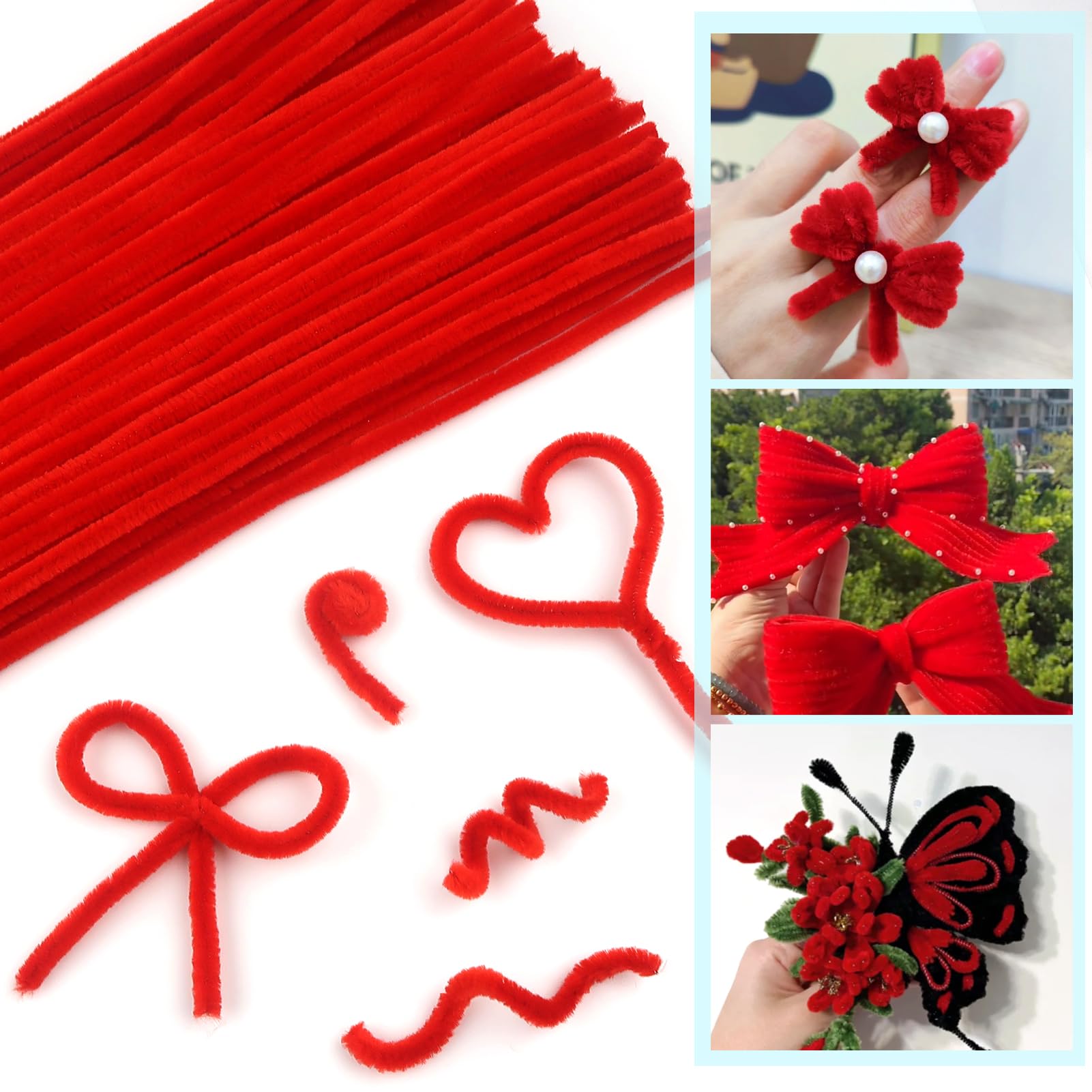 Cure Pipe Cure-pipes Multicolores - Lot De 300 Fils Chenille 30cm | Pour Bricolage Créatif, Déco Et Projets DIY Artisanat Flexible Facile