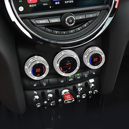 Miniatura 4 de TOMALL Bling - Cubierta de botón de aire acondicionado compatible con Mini Cooper Countryman Clubman Centre Consola Cubierta de Aire Acondicionado