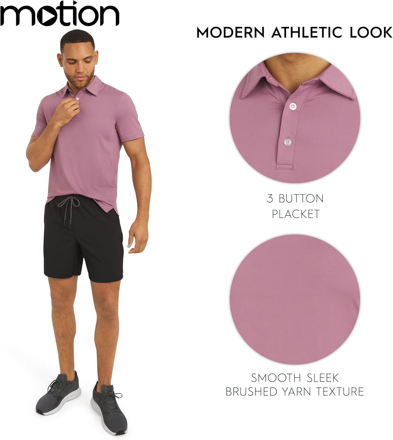 Motion Men's Slim Fit Active Performance and Everyday Super Soft Stretchable Polo Shirt (S-XL) - Image 6