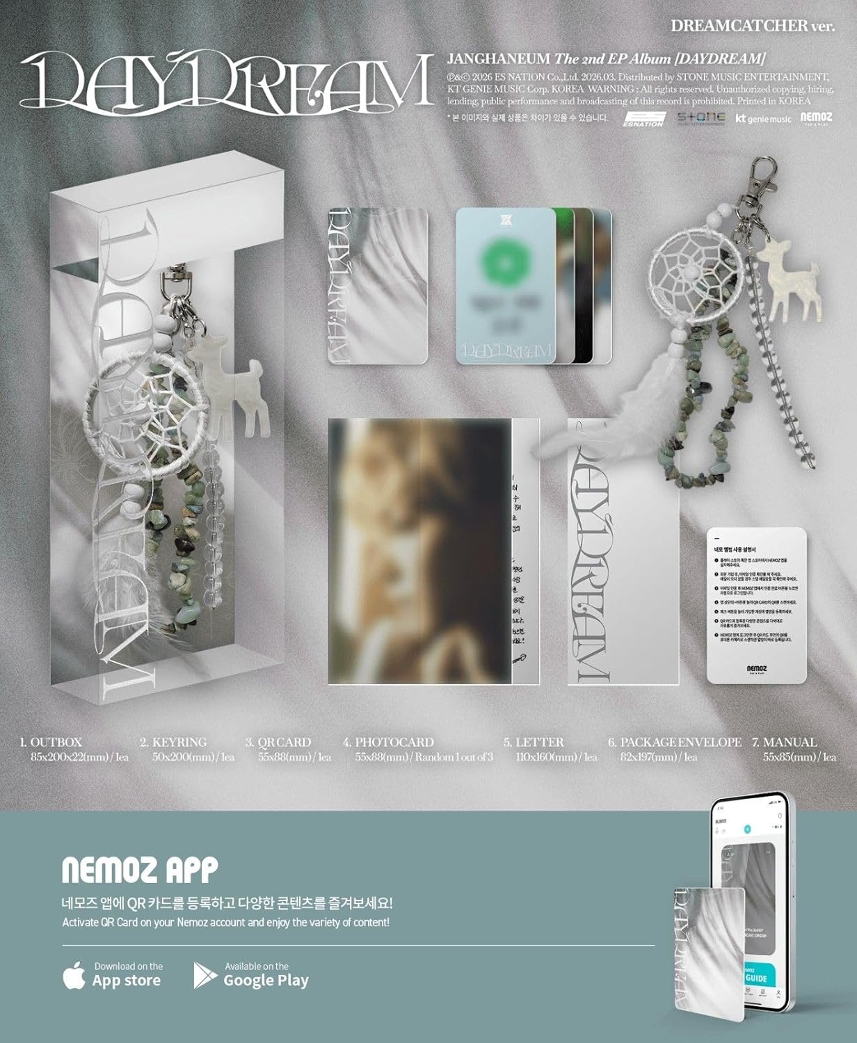 Jang Haneum Album - DAYDREAM DREAMCATCHER ver.+Pre Order Benefits+BolsVos Exclusive Idol-Inspired Giveaways Package