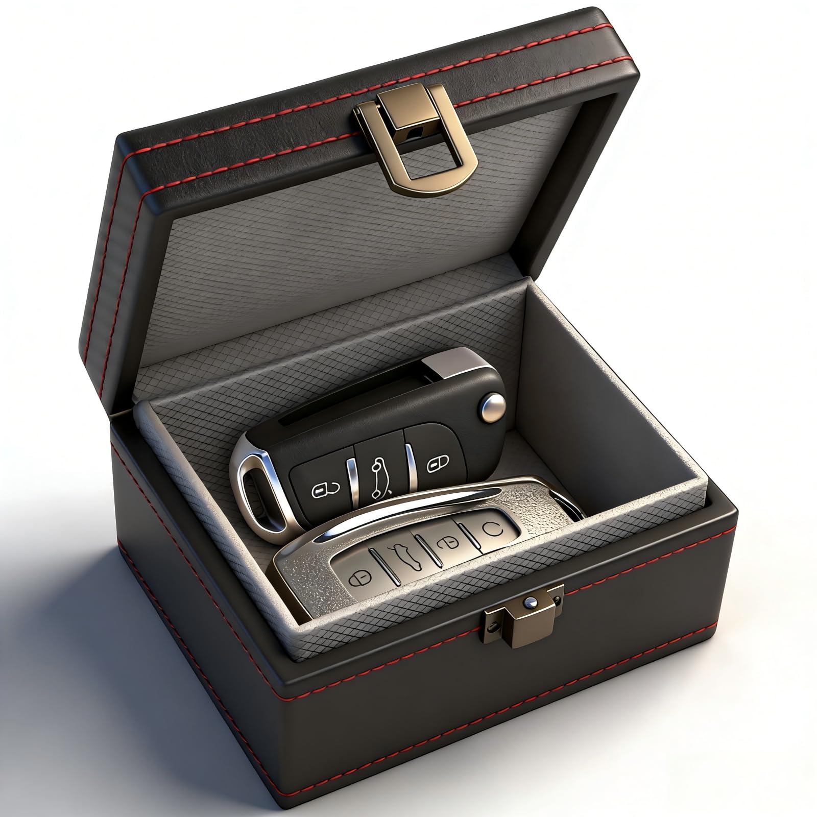 Diyife Car Key Signal Blocker Box, [Gift for Men] Small Faraday Box for Car Keys, Premium Leather Anti-Theft Key Fob Protector RFID Signal Blocking Box,11.7 x 9.2 x 6.4 cm