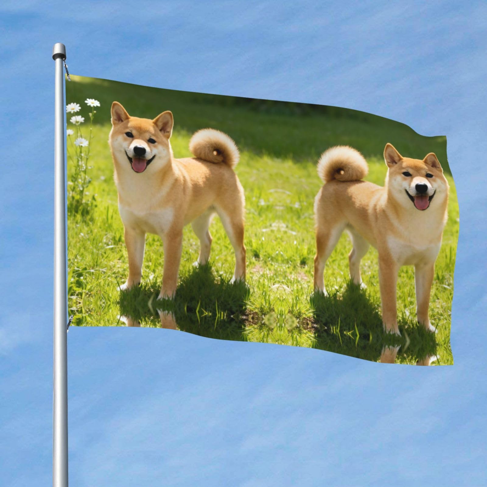 Bella Bandiera Shiba Inu Patriottica per Esterni Coppa del Mondo 2026