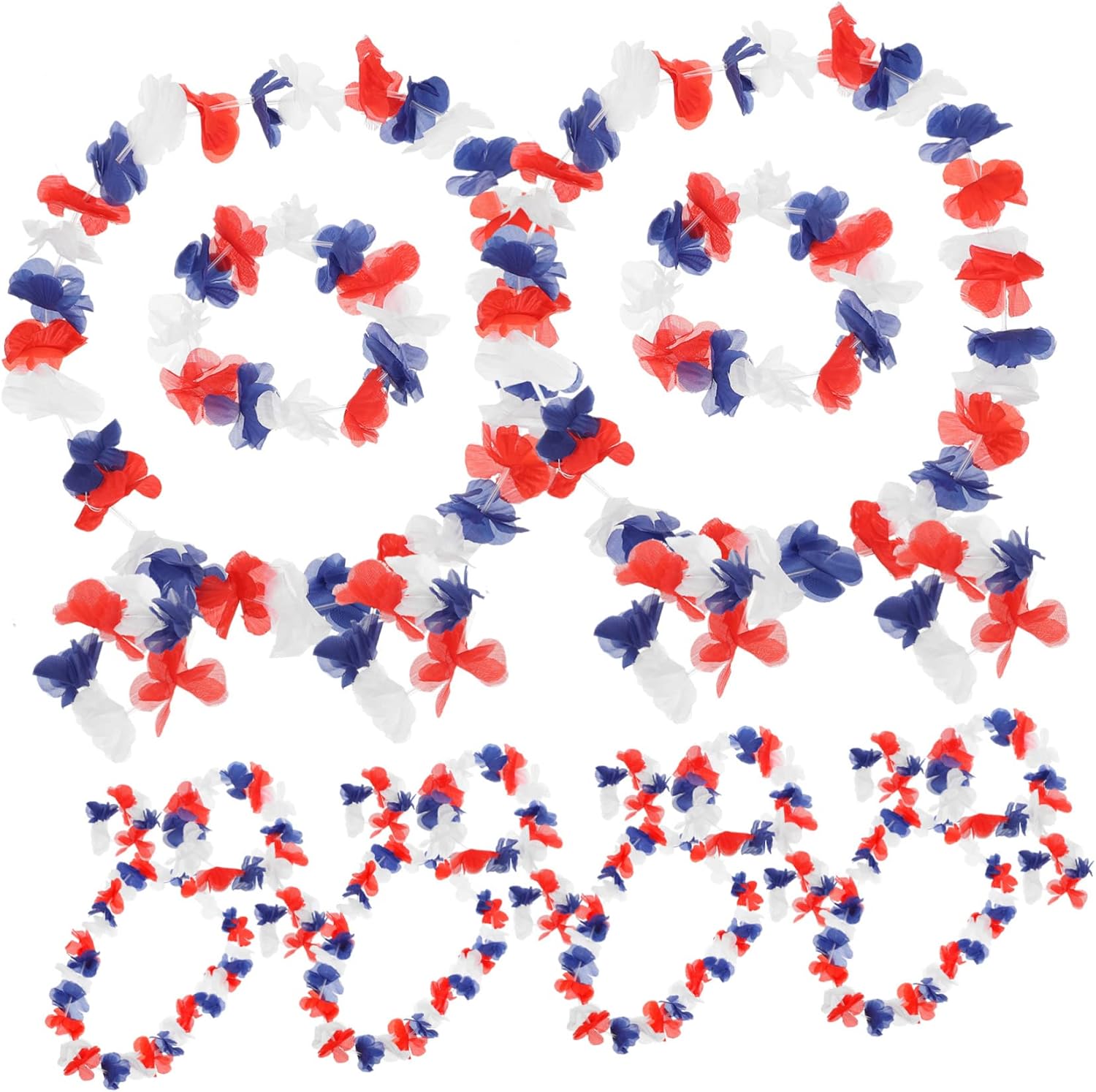 Ciieeo 2sets Adult Party Decorations Hawaiian Lei Kit Photo Prop for Unforgettable Moments 72pcs*2