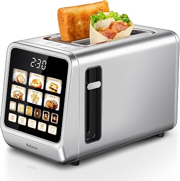 Yabano Smart Touchscreen Toaster 2 Slice, Stainless Steel Bread Toaster