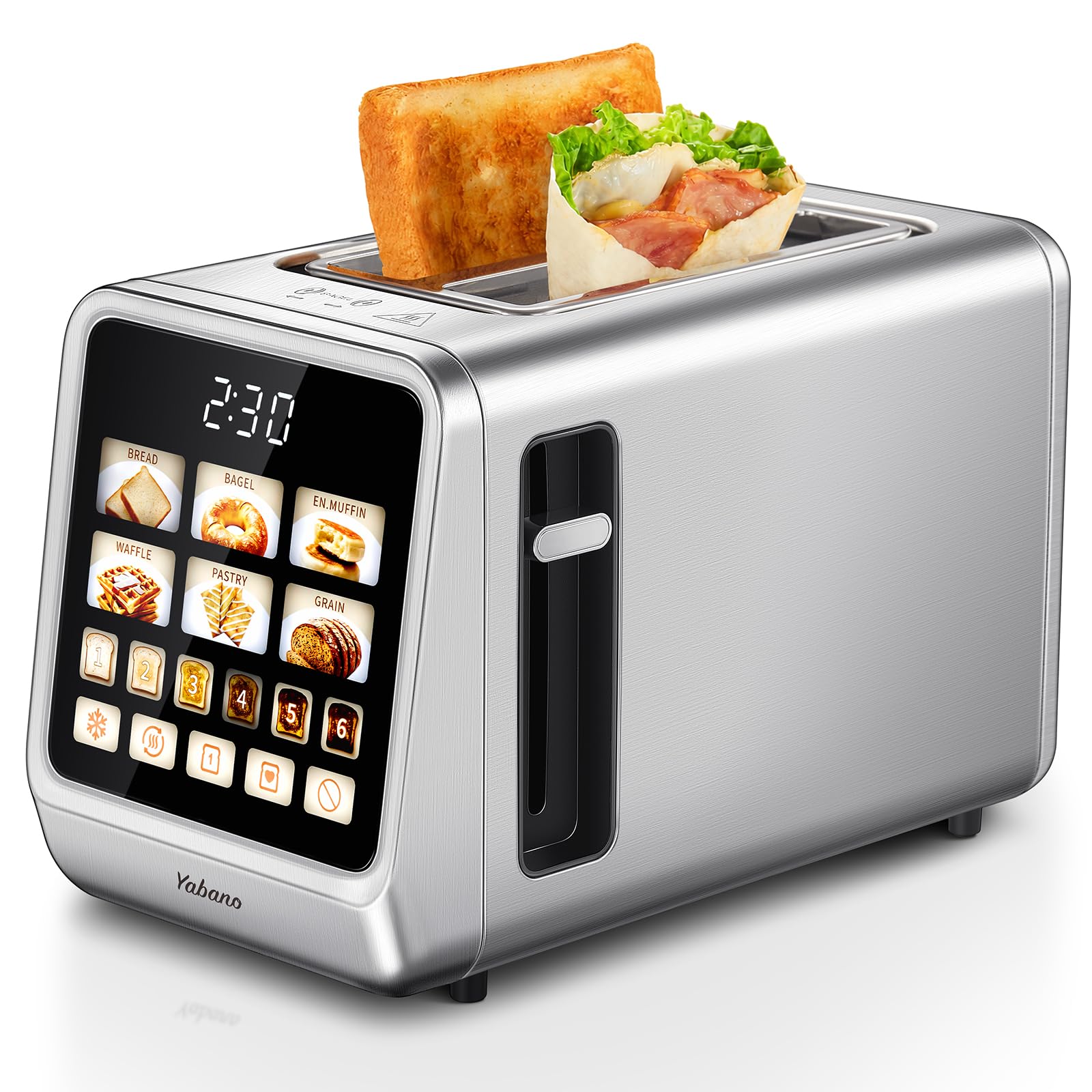 Smart Touchscreen Toaster 2 Slice Stainless Steel Bread Toaster 6 Bread Presets