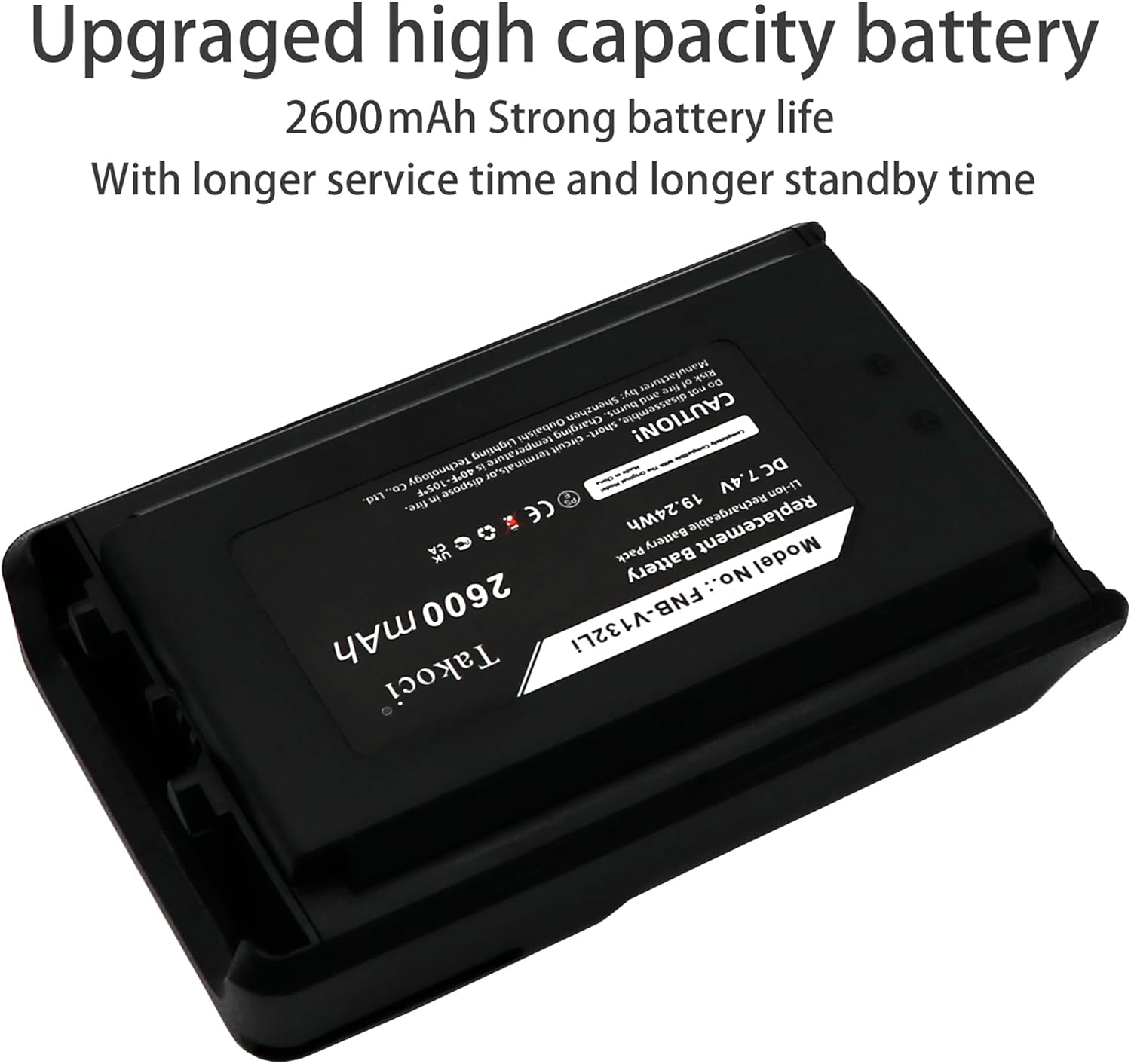 2-Pack 7.4V 2600mAh FNB-V131Li FNB-V132Li Li-ion Radio Battery Compatible for Yaesu/Vertex VX-230 VX-231 VX-234 EVX-530 Series Radios