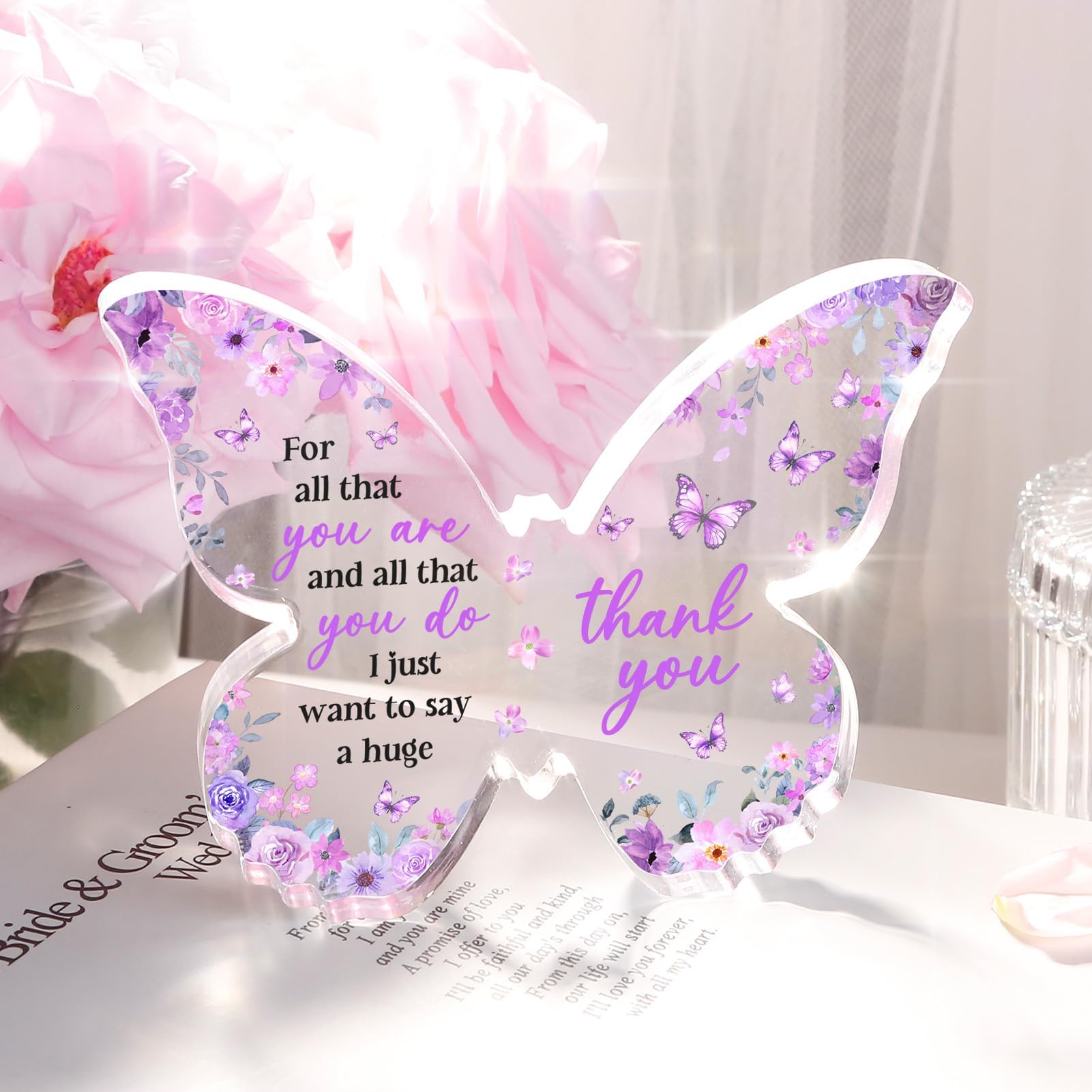 Suncatcher Farfalla In Cristallo Acrilico – Regalo Di Pensionamento Per Donne Con Dedica “Non Dimenticare La Differenza Che Fai”