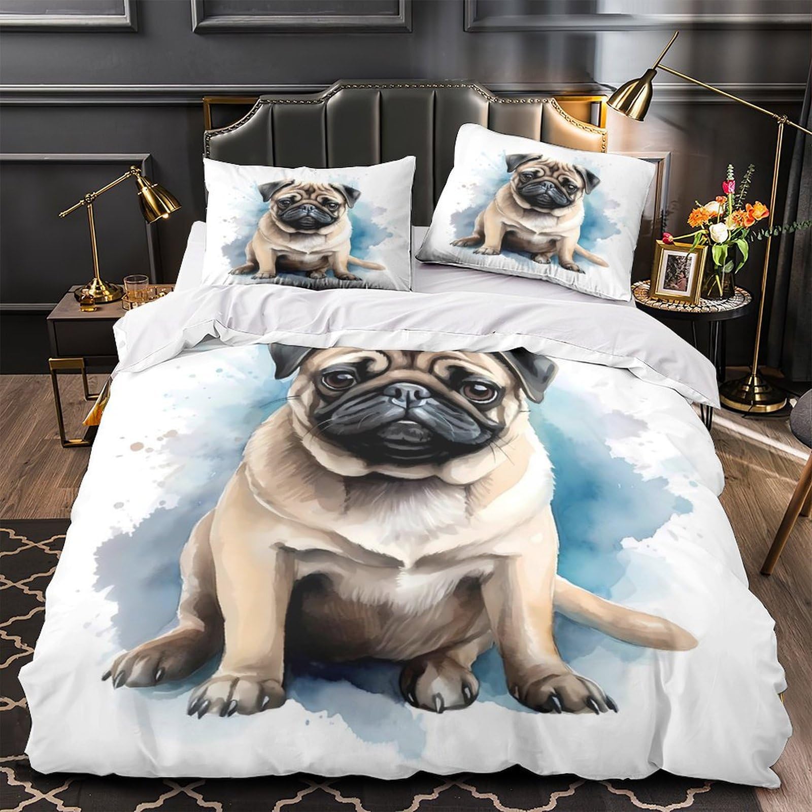 Housse de couette microfibre super douce pour peau sensible king