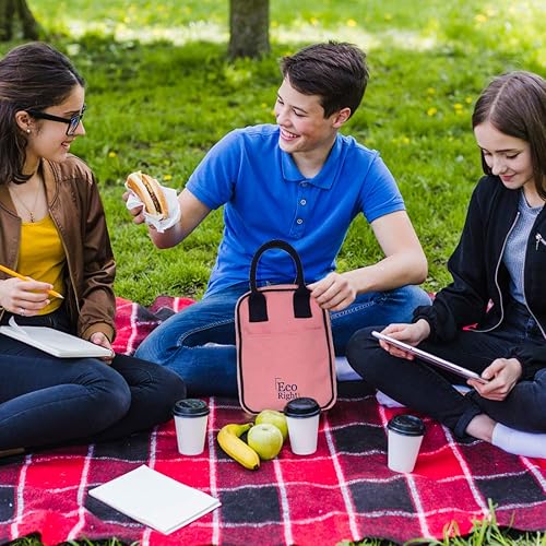 Vista 40 de Eco Right Lonchera aislada para mujer, lonchera de trabajo para hombres, adultos Liso granate,Panda Hangry Impreso,Oso polar Hangry impreso.,beige