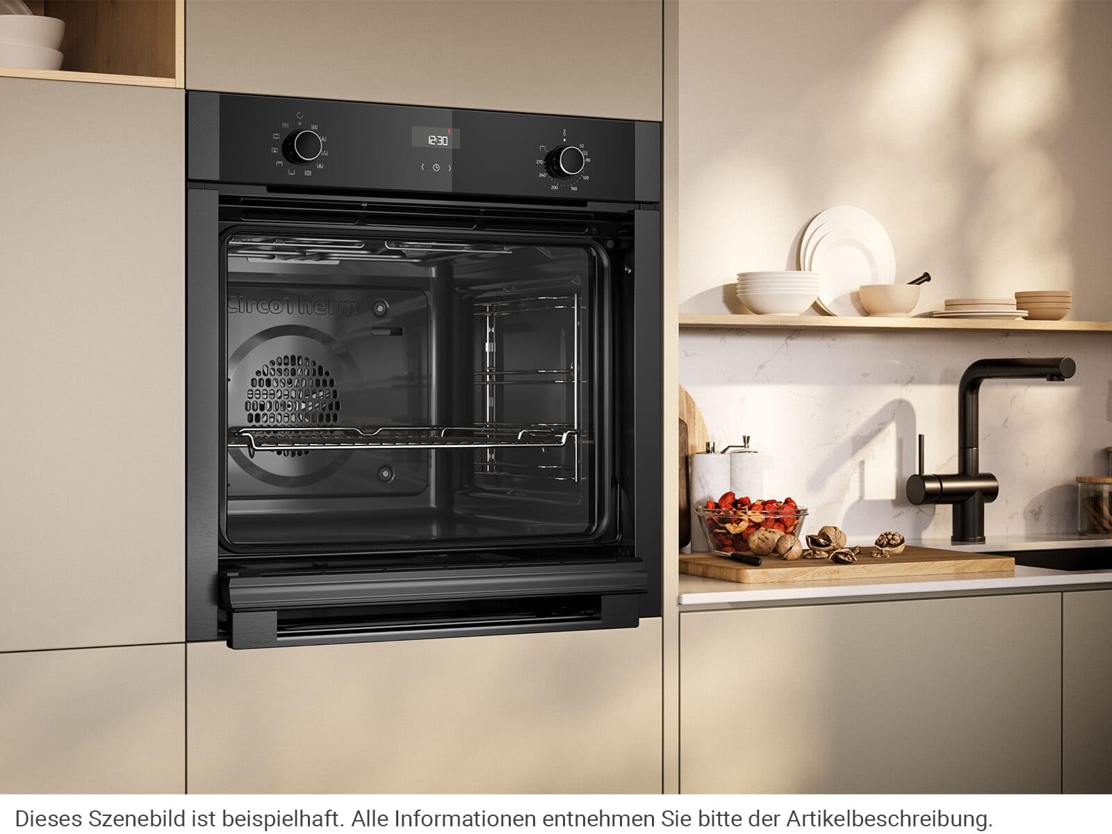 NEFF B3ACE2AG3 N50 Backofen 60 x 60 cm LCD-Display CircoTherm Graphite-Grey
