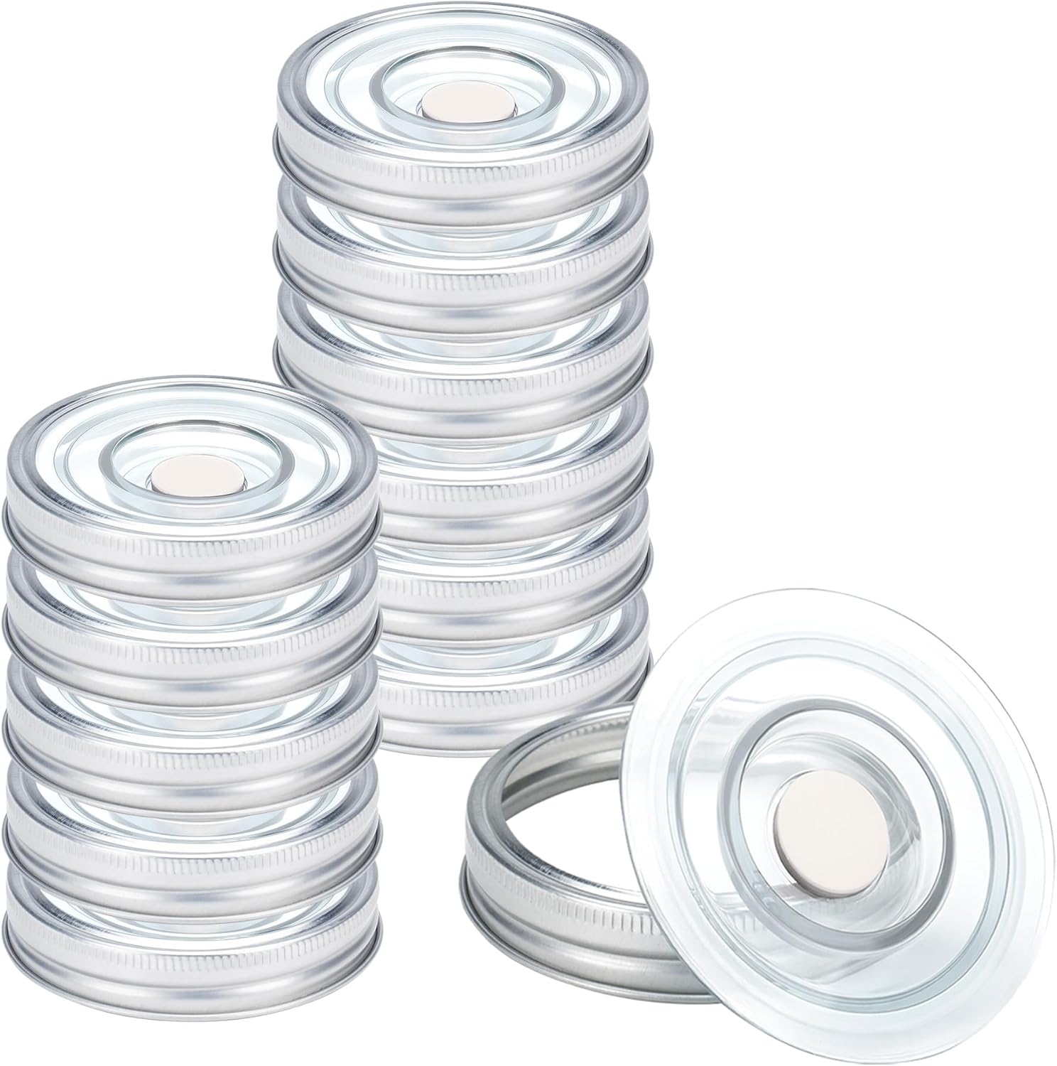 SealVax® Reusable Mason Jar Lids with Tinplate Rings and Patented Valve – No Opener Required, Wide Mouth Canning Lids Compatible with Ball & Kerr Mason Jars, Airtight & Leak-Proof