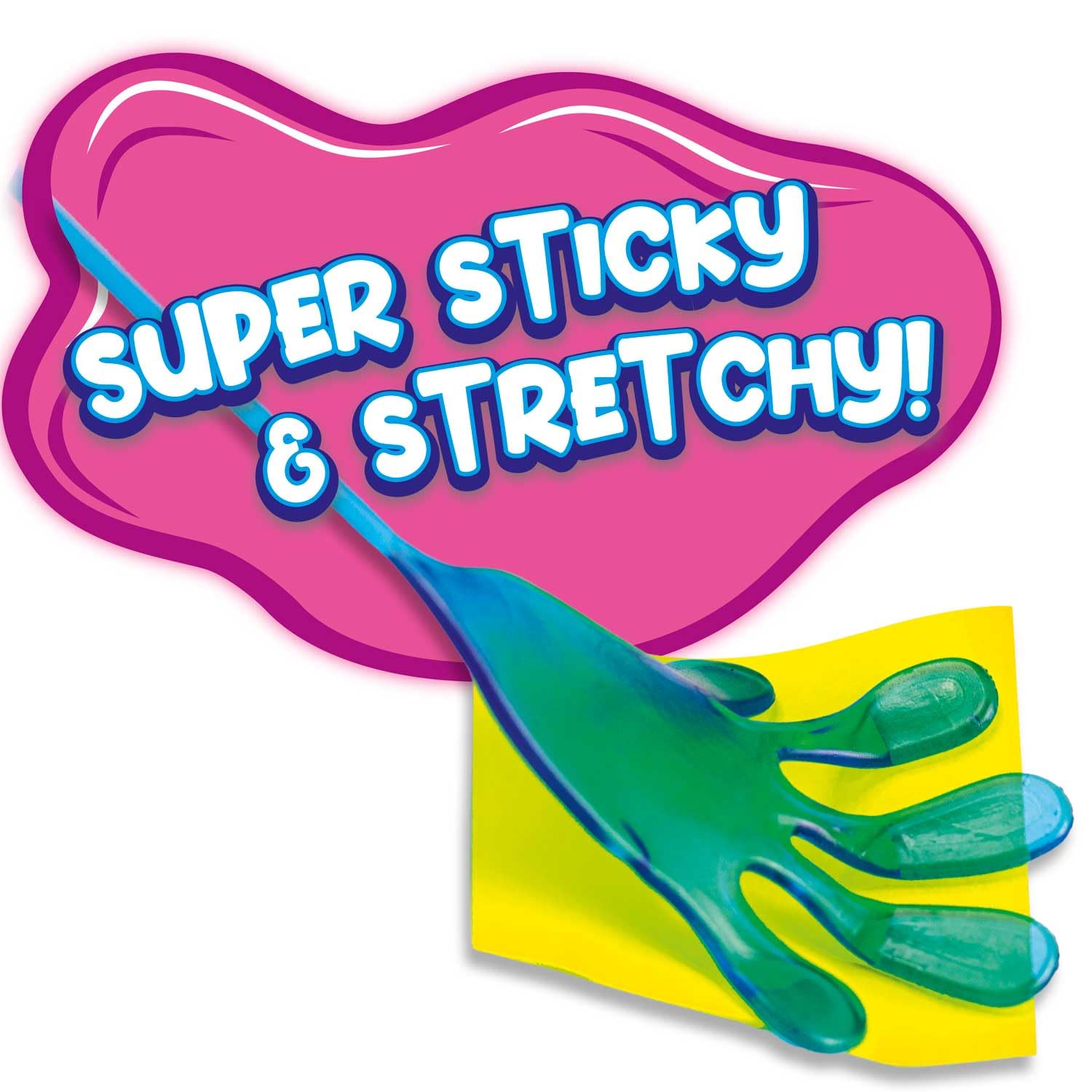 CRAZE MAGIC SLIME, Sticky Hand 12er Pack - Klatschhand für Kinder XXL, 12x Glibber Klebehände in Schleim Kinder mit Groff und Glitzer, Super klebrig und dehnbar