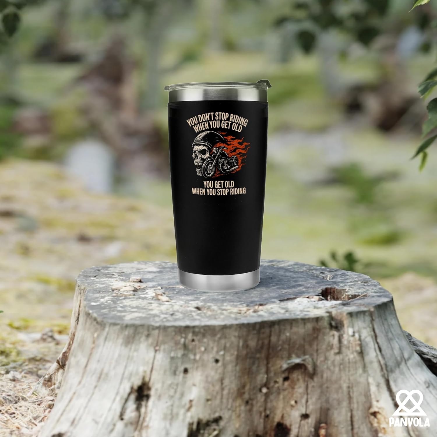 You Don’t Stop Riding When You Get Old You Get Old When You Stop Riding Motorcycle Gifts Vacuum Insulated Tumblers Biker Rider Gift For Dad Husband Boyfriend Uncle 20 oz Black - Image 7