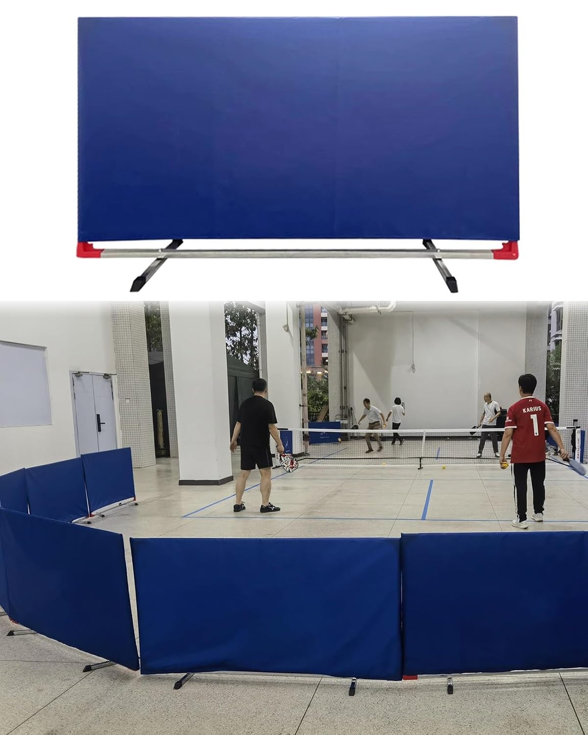 Osłona do Ping-ponga Bariera Przeciwbryzgowa do Kortu do Tenisa Stołowego, Niebieska Ścianka Działowa do Tenisa Stołowego, Zdejmowana Przegroda do Ping-ponga, Ochrona do Tenisa Stołowego w Piwnicy(6Pc