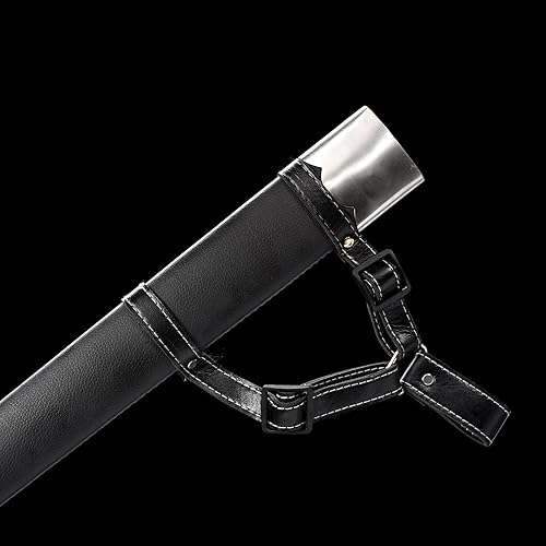 Miniatura 6 de Hoja afilada de acero forjado a mano de 48 pulgadas, espiga completa con funda protectora de cuero, espada medieval de metal real, regalos para