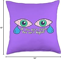Vista 4 de Cewpins Cryin' You Ain't Highin' - Almohada de 18 x 18 pulgadas, multicolor