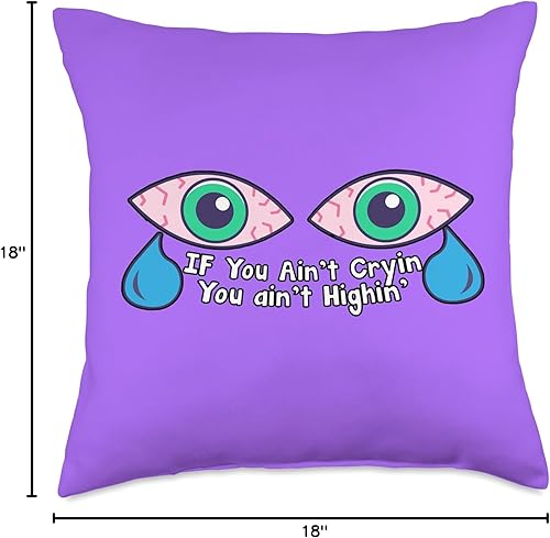 Miniatura 4 de Cewpins Cryin' You Ain't Highin' - Almohada de 18 x 18 pulgadas, multicolor