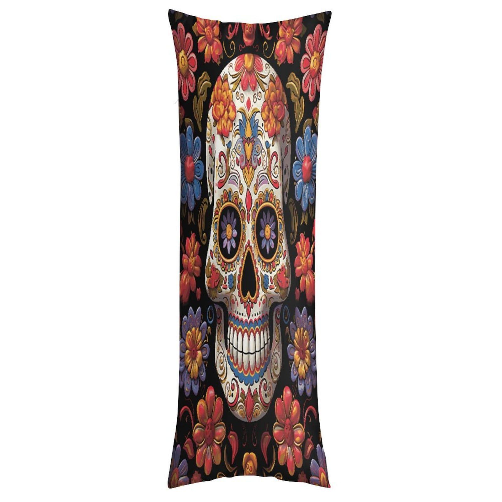 LDGSUPH Sugar Skulls Pillow Cases Soft Pillowcase with Invisible Zipper Wrinkle Resistant Pillow Covers Breathable Removable Pillow Protector for Bed Sofa Car 20"x54"