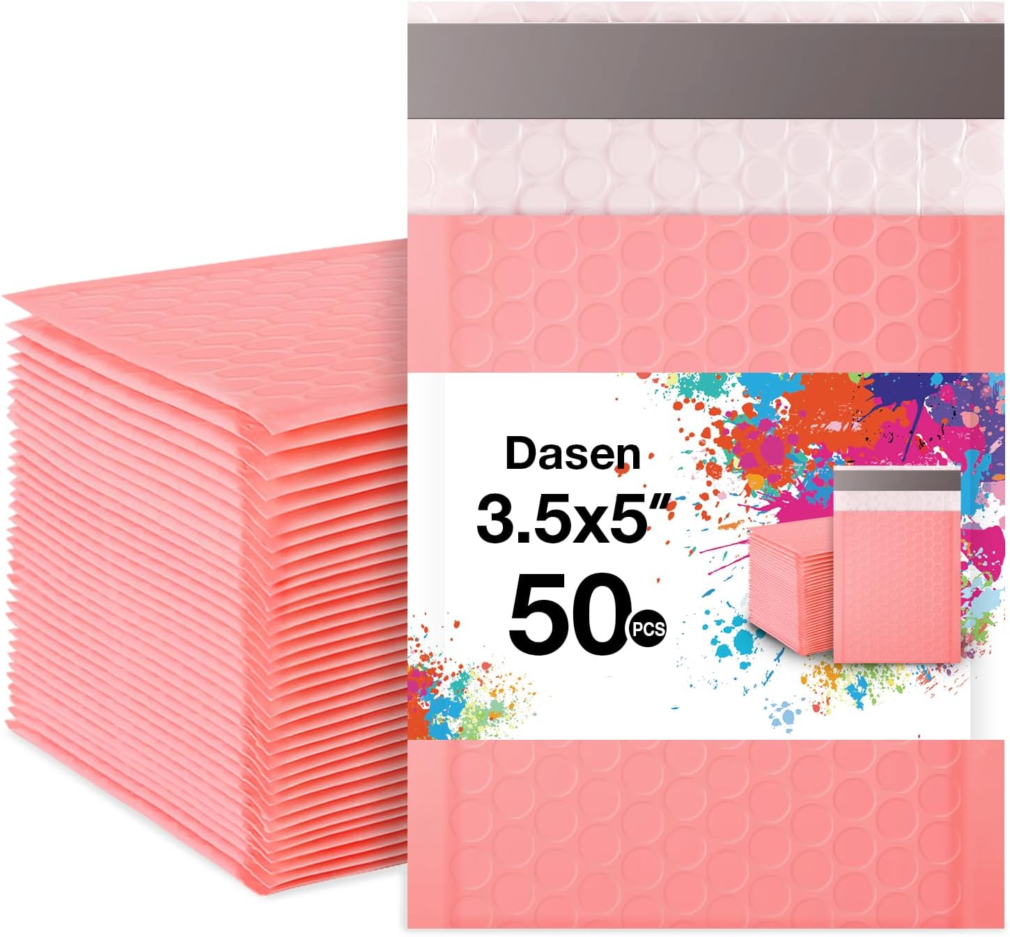 Pink Bubble Mailers 4x6 Inch - 5 Pack Padded Shipping Envelopes