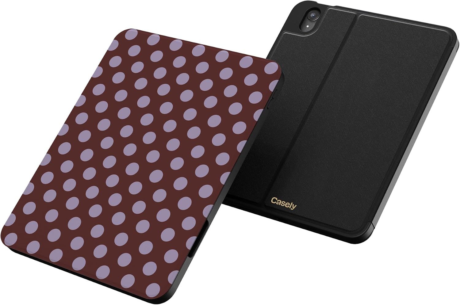 Casely iPad 10.9" (10th Gen / A16) Case | Spotted in SoHo | Burgundy Polka Dot