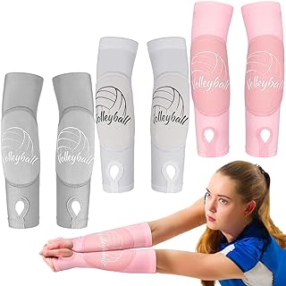 3 Pairs Sports Volleyball Arm Sleeves for Youth Volleyball Wrist Guard Protection Pads and Thumbhole