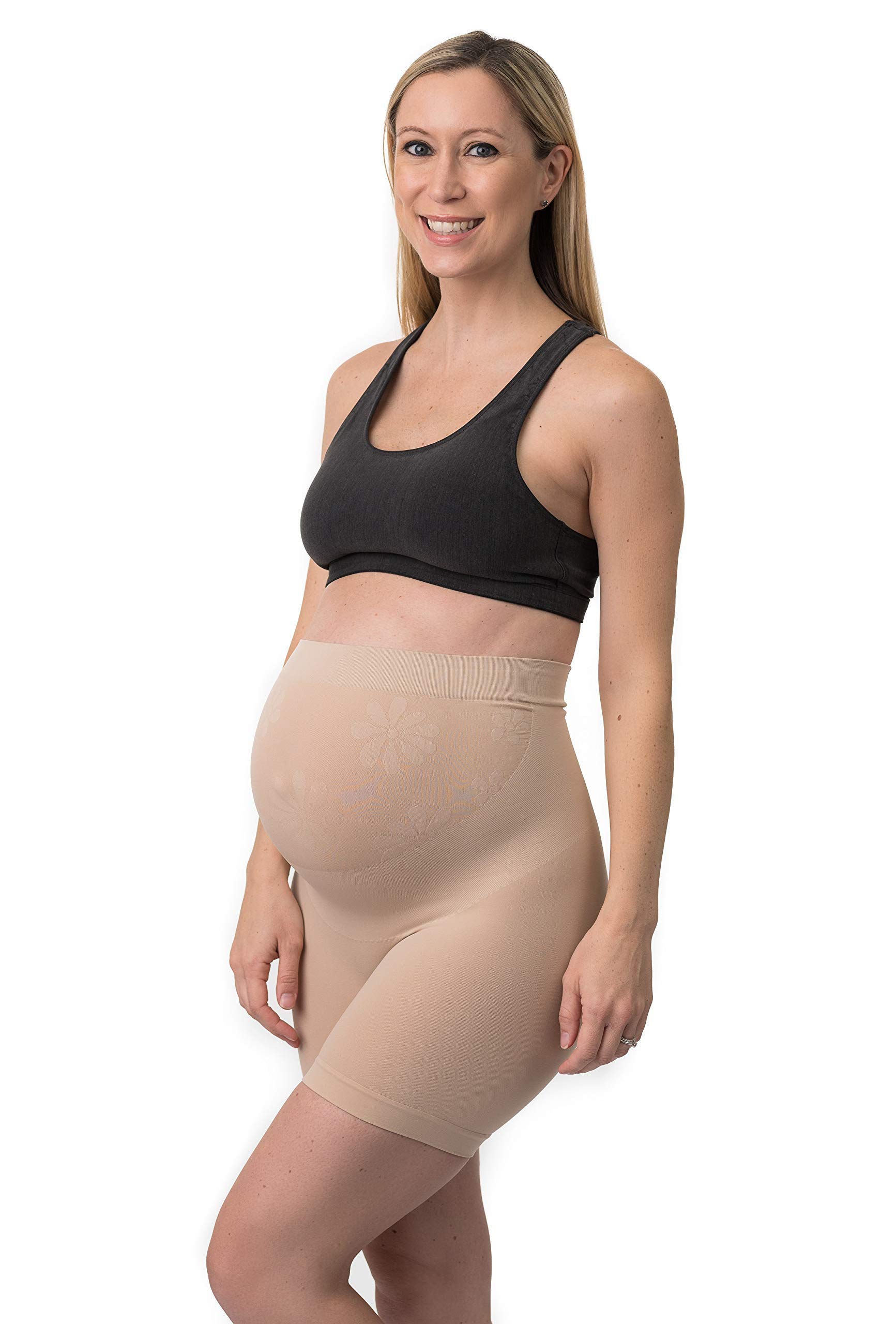 Belevation Maternity Shapewear, High Waisted Mid-Thigh, Made in USA, Pregnancy Boyshort Pettipant