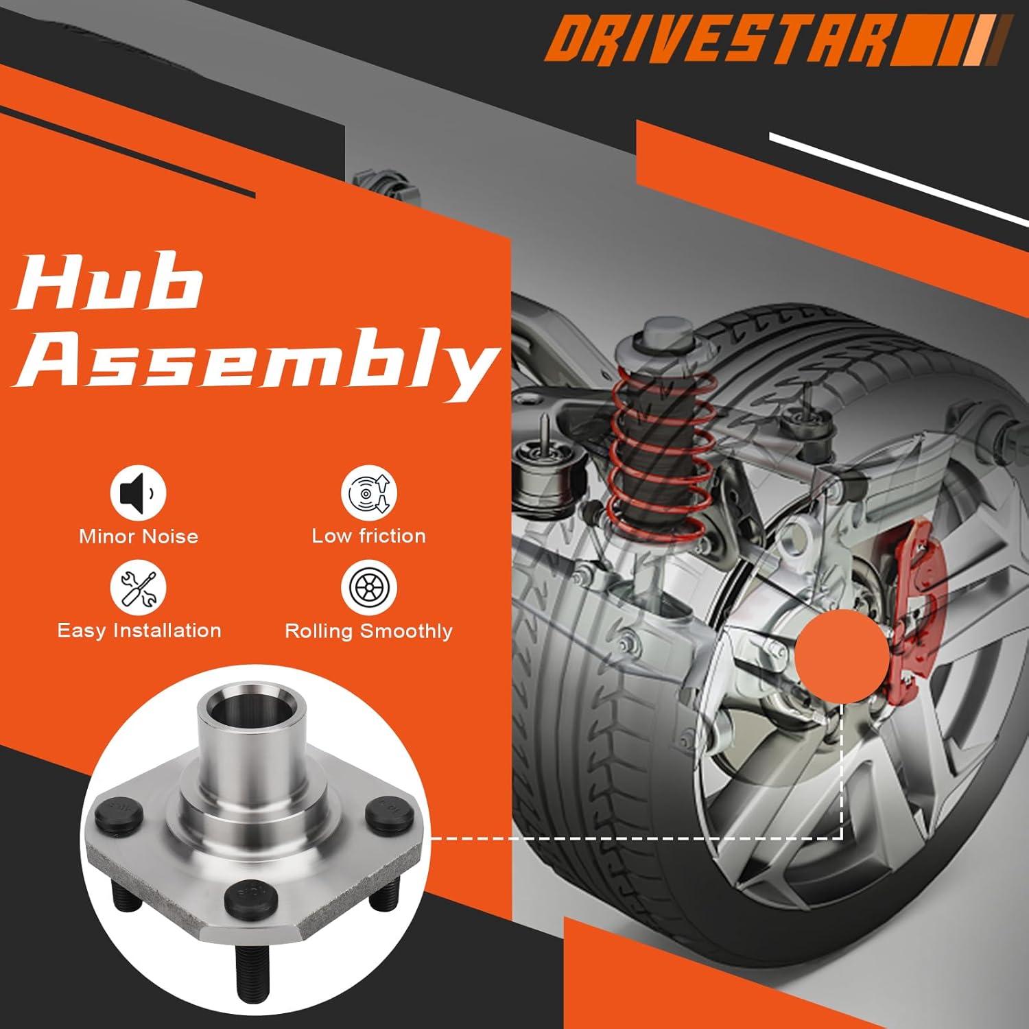 DRIVESTAR 43502-16040 Front Wheel Hub Compatible with Toyota Tercel 1991-1999, Toyota Paseo 1992-1998 Without ABS