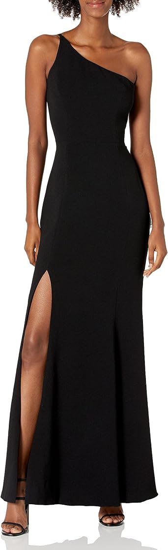 Amy One Shoulder Crepe Gown 