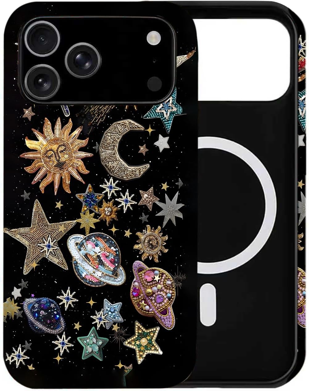 Generic Case Compatible with iPhone 14/13,[Compatible with MagSafe] Space Galaxy Constellation Phone Case for Girl Women Boy Men,Dual-Layer Fashion Design