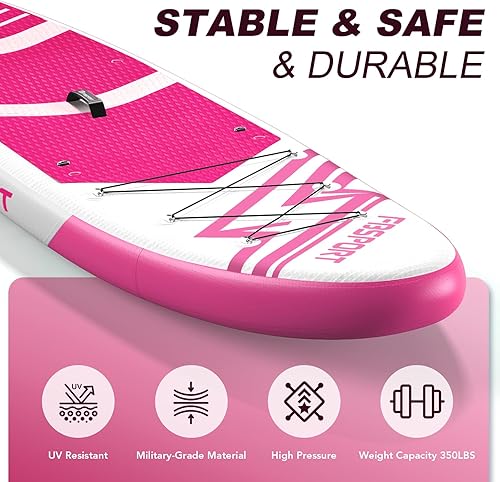 Vista 51 de FBSPORT Tabla de remo de pie prémium de 11 pies, tabla de yoga con accesorios duraderos de SUP y bolsa de transporte, amplia posición, control