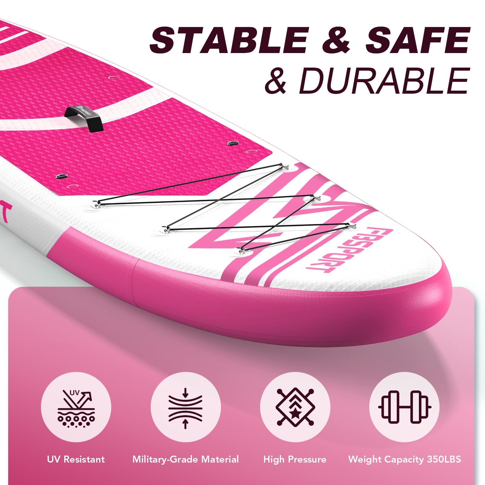 FBSPORT Tavola da SUP Gonfiabile SUP, Stand Up Paddling Board, Stand Up Paddle Board Gonfiabile per Stand Up Paddling 15CM Spessore, Surf con Alluminio Regolabile SUP Paddle + Pompa