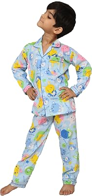 Night Suit/Sleep wear Cotton for Kids. (11-12 Years, Blue)
