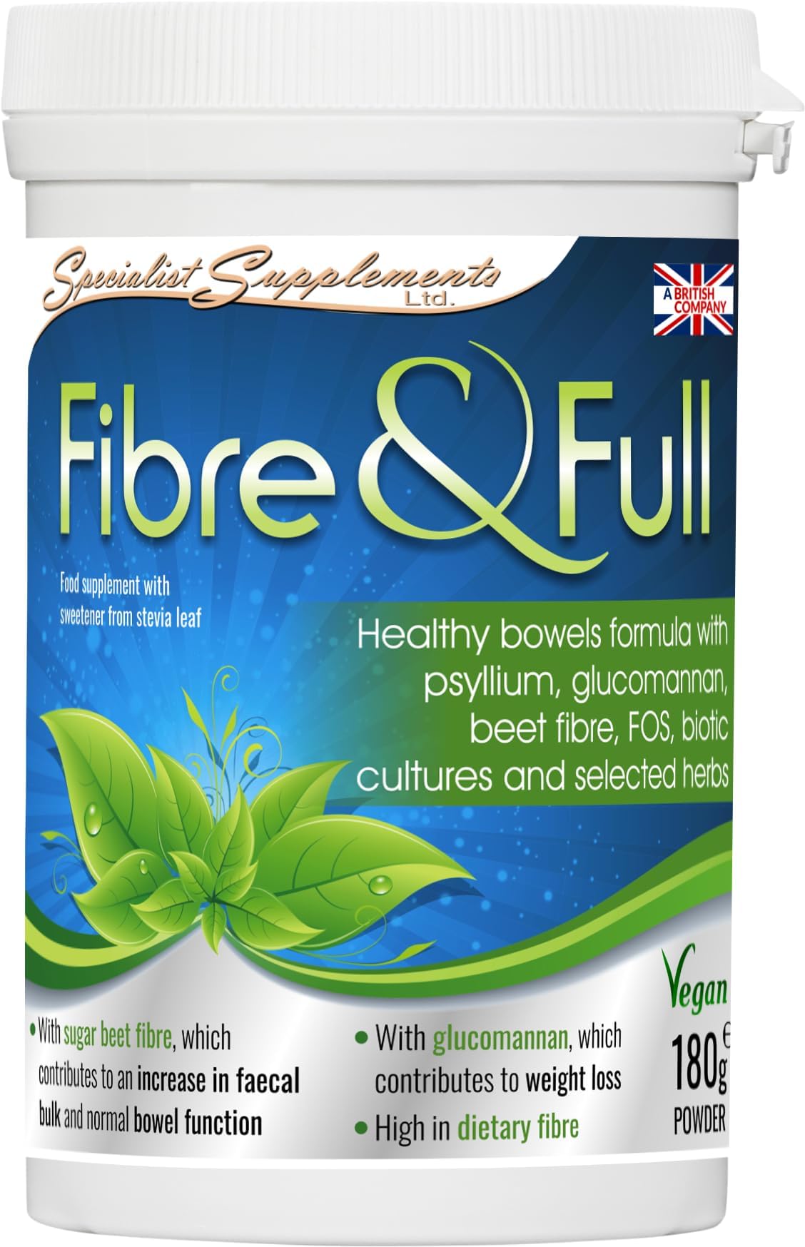 Fibre and Full (Healthy Bowels and Weight Loss Blend), 180g Powder