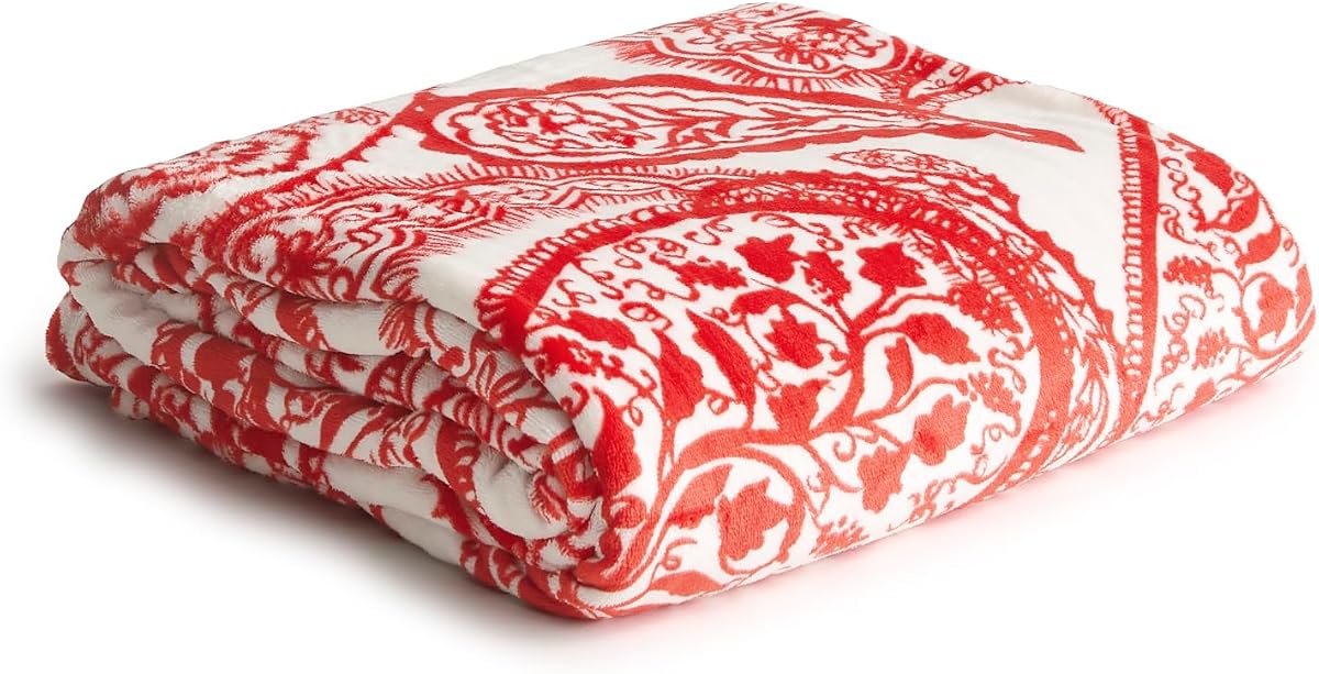 Vera Bradley Manta extragrande de forro polar para mujer, Paisley Key