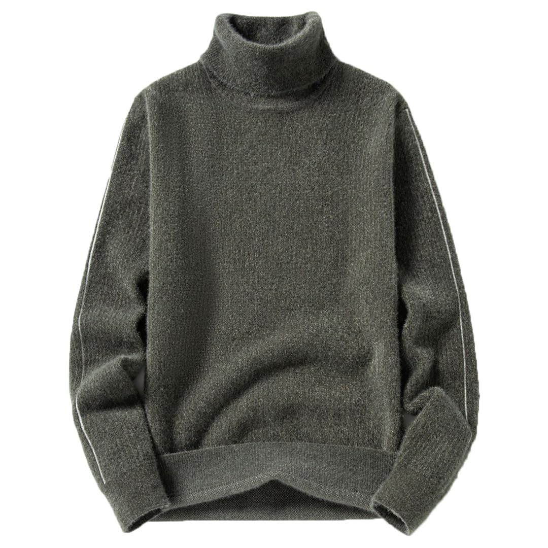 Maglione A Collo Alto da Uomo Pullover Casual Maglione Lavorato A Maglia Tinta Unita Maglione Autunno Inverno