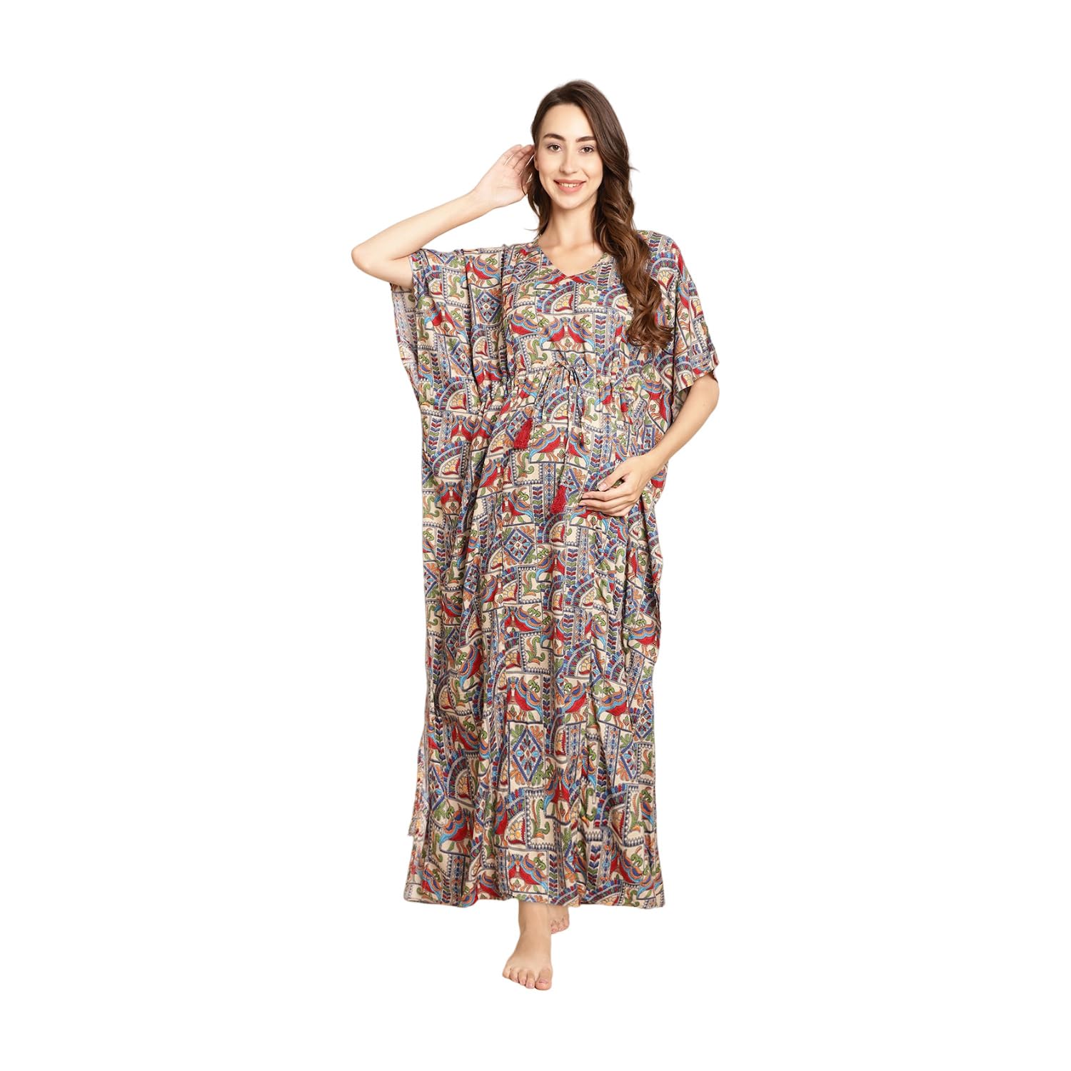 Secret Wish Abstract Print Multi Colour Maternity Kaftan - Review, Price and Buying Guide