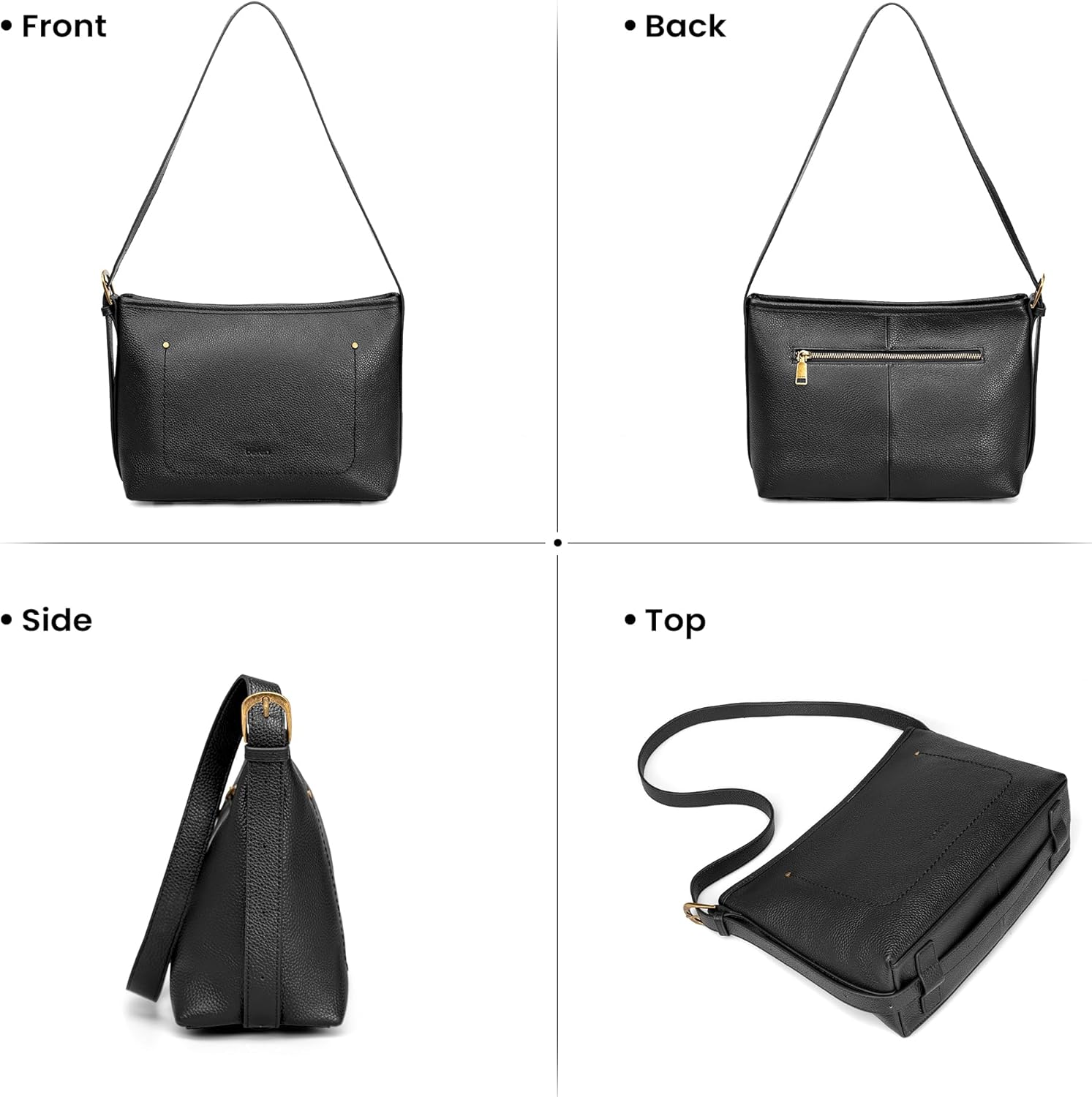 befen Genuine Leather Crossbody Bags for Women RFID Blocking Soft Real Leather Shoulder Purse Medium Shoulder Handbag - Image 8