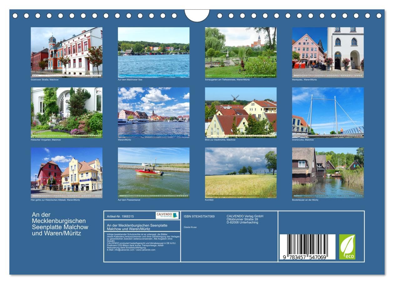 An der Mecklenburgischen Seenplatte Malchow und Waren/Müritz (Wandkalender 2026 DIN A4 quer), CALVENDO Monatskalender: Zwei wunderschöne Reiseziele in Mecklenburg-Vorpommern (CALVENDO Orte)