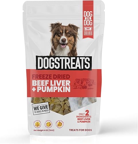 DOG for DOG Golosinas liofilizadas para perros Golosinas liofilizadas de carne de res y calabazas para perros Golosinas de hígado de res para