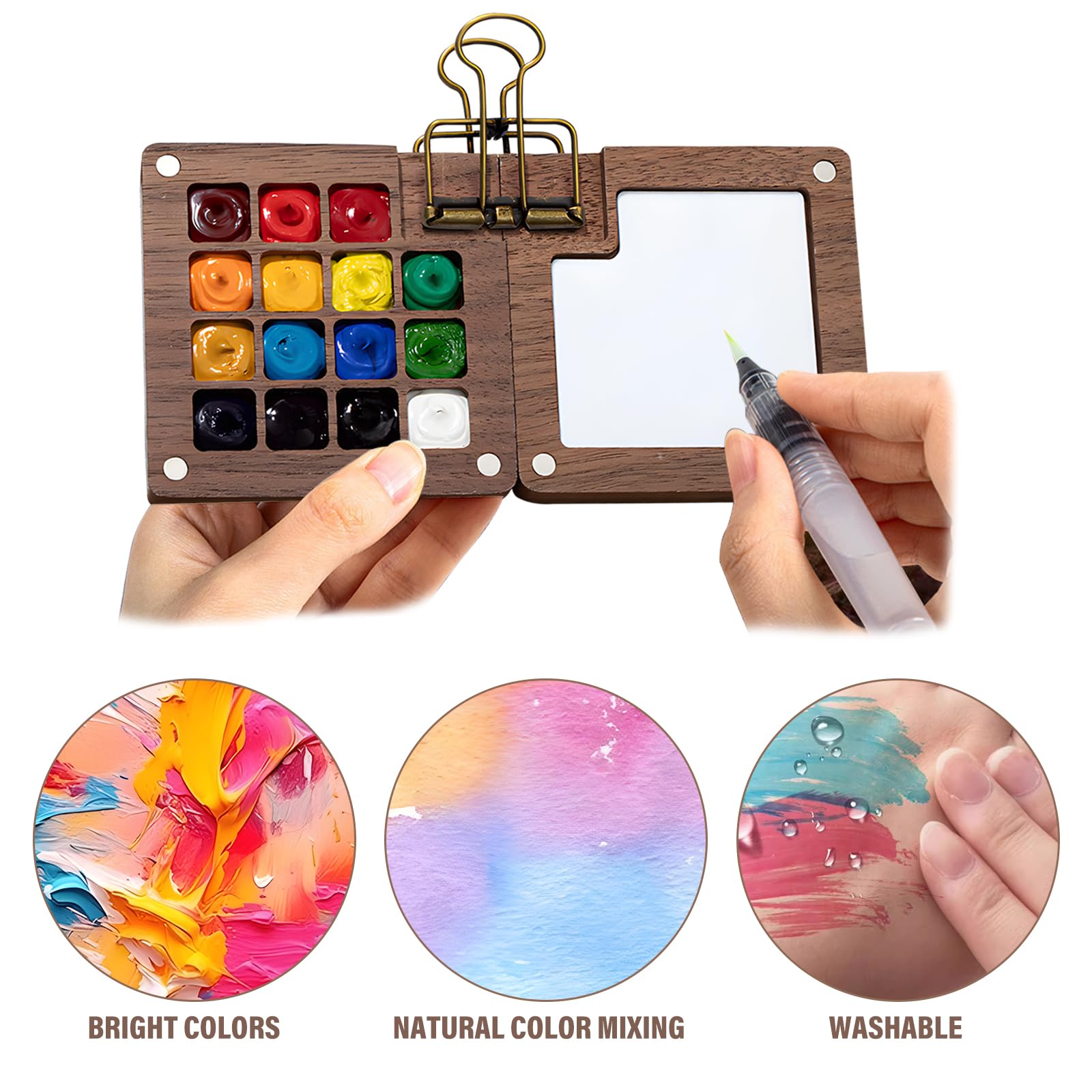 PcvGef 4er Set Taschenaquarell - Mini Aquarellkasten Für Unterwegs