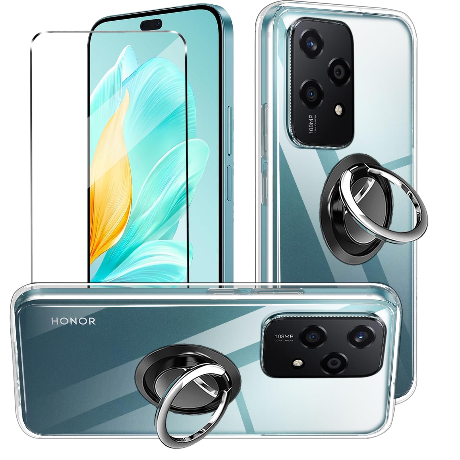HuiYouMY 1Pcs Cover e 1Pcs Vetrino Compatible with Honor 200
