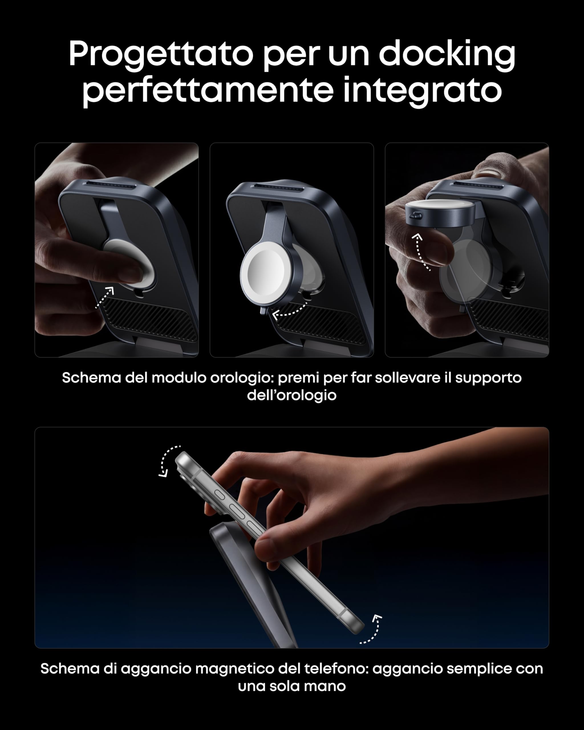 Anker Prime Caricatore Wireless iphone 3 in 1, MagSafe Compatibile, Certificata Qi2.2 da 25W, Pieghevole e Compatta. Ricarica iPhone 17/16, Apple Watch, AirPods (Senza Batteria, Adattatore Incluso)