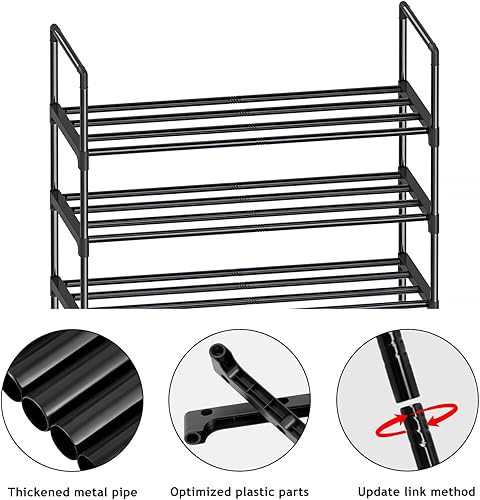 Miniatura 6 de HITHIM Organizador de zapatos, zapatero largo de 5 niveles para armario, soporte de zapatos resistente de metal para almacenamiento de zapatos,