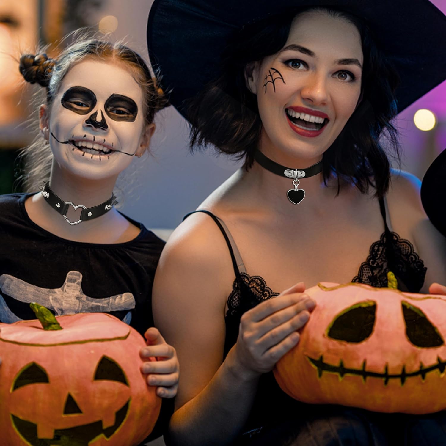 HAIAISO 6-9pcs Leather Punk Goth Choker Necklace with Love Heart Spikes, Adjustable Pu Collar for Women - Image 4