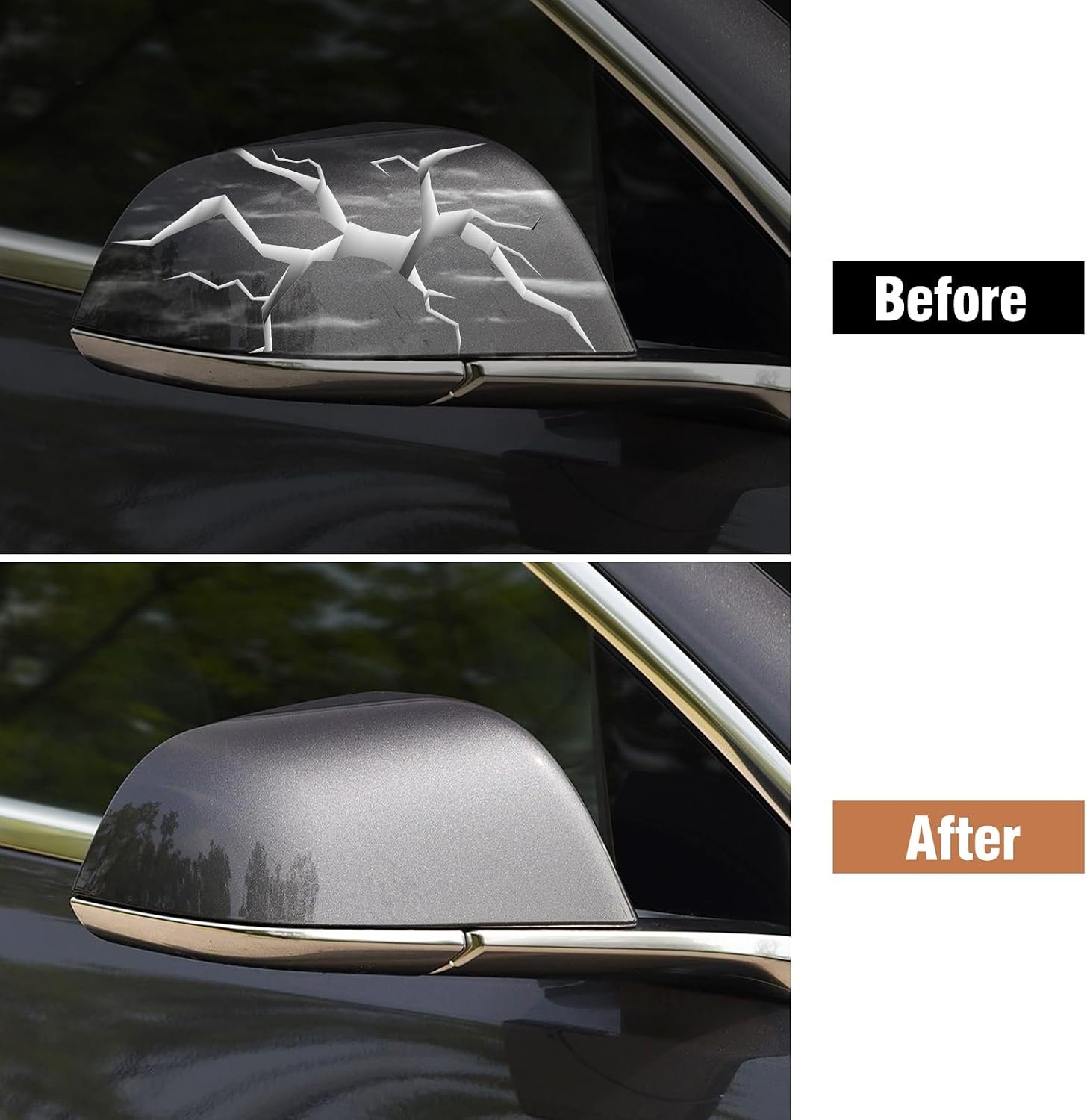 Compatible with Tesla Model 3 Right Passenger Side Mirror Cap Cover 2017 2018 2019 2020 2021 2022 2023 2024 2025,Side View Mirror Cover Replacement for Model 3, Gray
