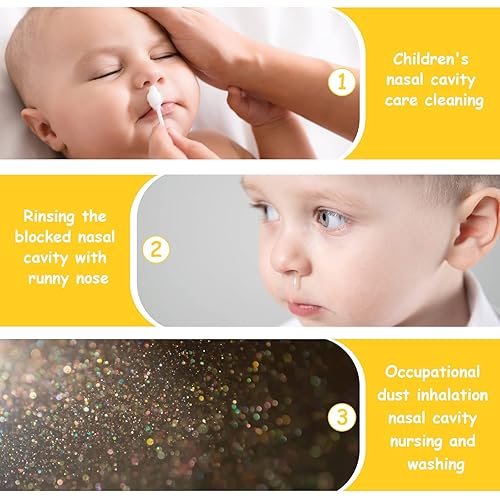 Vista 10 de Irrigador nasal para bebé, 2 jeringas nasales para bebé, jeringa irrigador nasal con pinzas y cepillo de limpieza, aspirador nasal para bebés